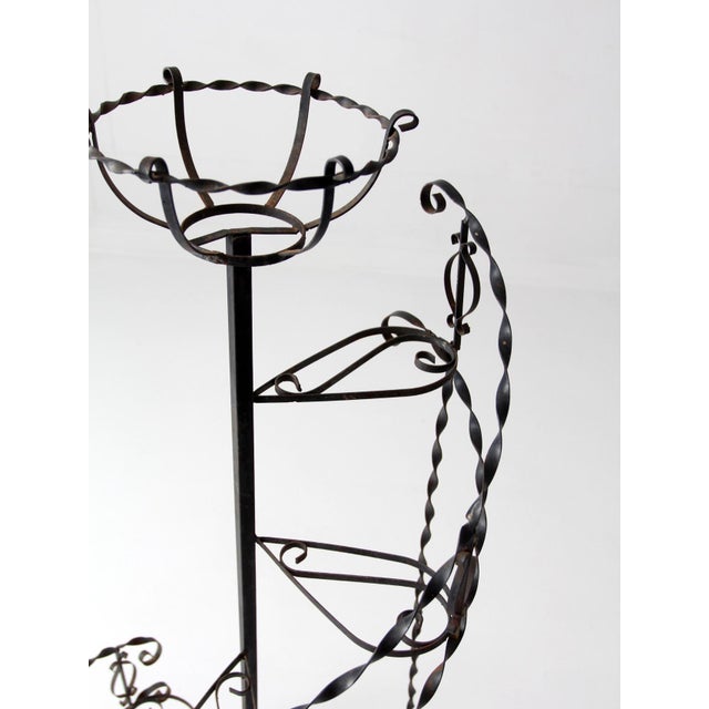 Mid-Century Wrought Iron Tiered Plant Stand For Sale - Image 14 of 16