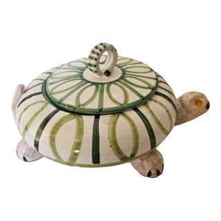 Mid Century Modern Italian Charming Turtle Trinket Box For Sale