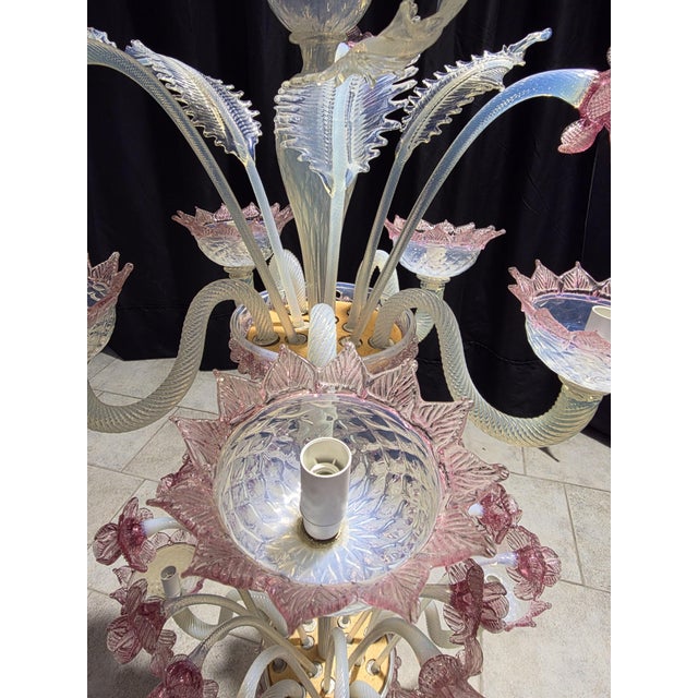 Glass Vintage Murano Chandelier, 1980s For Sale - Image 7 of 16
