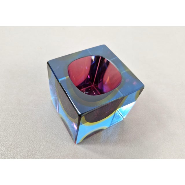 1960s Murano Sommerso Glass Cube by Flavio Poli, 1960s For Sale - Image 5 of 12