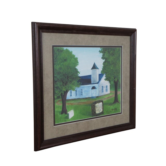 Realism 1980s Velma Flatt Cookville Tennessee Smiths Chapel Church Cemetery Print 23" For Sale - Image 3 of 11