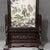 Large Vintage Hardwood Table Screen, Painted Porcelain Jiangnan Scene For Sale - Image 4 of 10