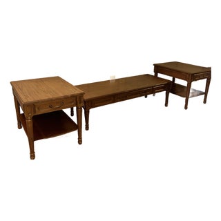 Vintage Mersman 3-Piece Walnut Table Set- Coffee Table & 2 End Tables For Sale