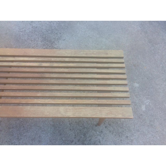 1960s Mid-Century Modern Slat Wood Bench/Table For Sale - Image 5 of 8