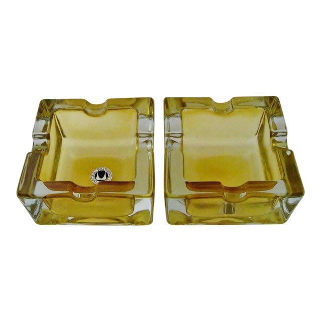 Vintage German Glass Ashtrays A Pair Chairish