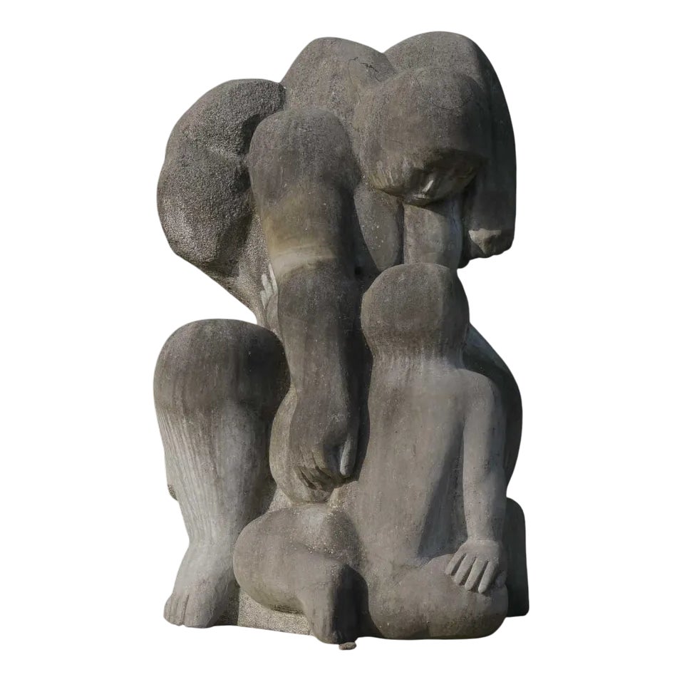 Blue Stone Statue by Jan Keustermans, 2000s | Chairish