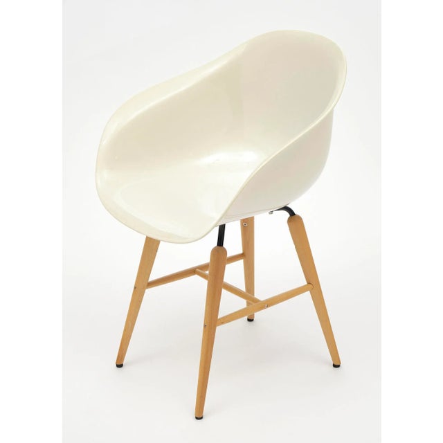 White 1980s French Vintage Eames Style Molded Armchairs - Set of 2 For Sale - Image 8 of 10