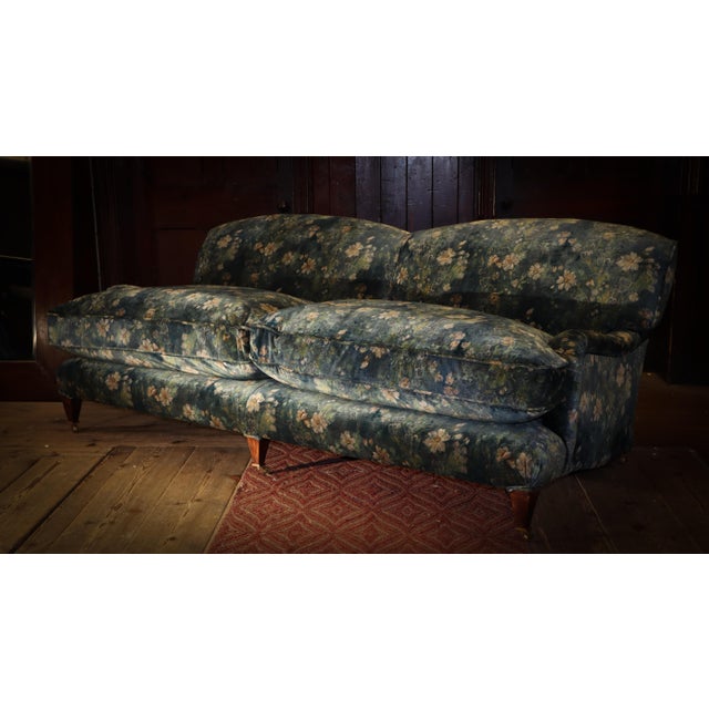 Textile Large Vintage Two-Seater Sofa in Velvet by George Smith, 2010s For Sale - Image 7 of 17
