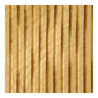 Vervain "Kaos" Gold Textured Stripe Silk Blend Fabric- 5.25 Yards For Sale