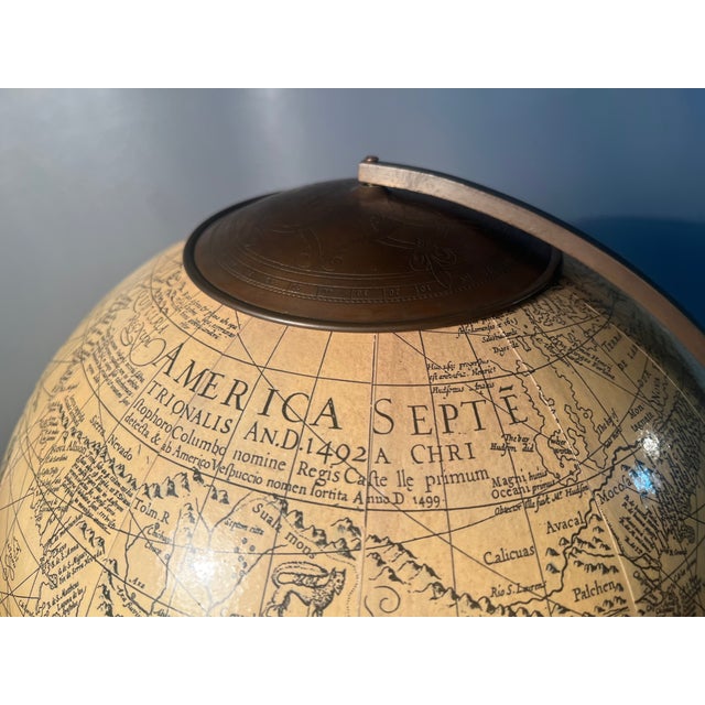 17th Century Replica World Globe Jodocus Hondius Style on Stand With Illustrations For Sale - Image 12 of 14