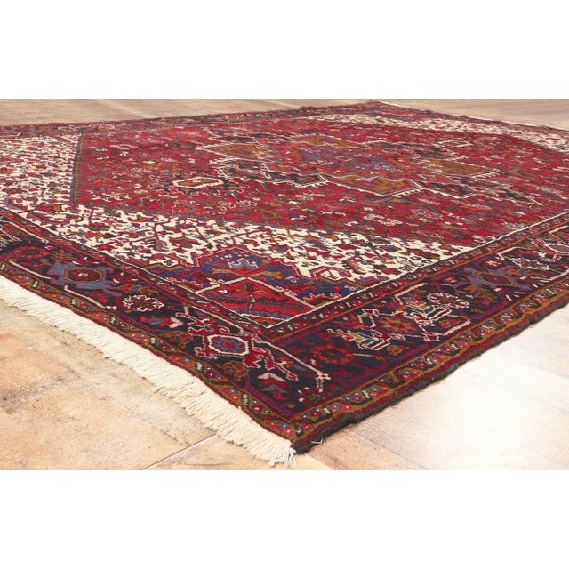 Textile Mid 20th Century Vintage Persian Heriz Rug - 08'10 x 12'01 For Sale - Image 7 of 9