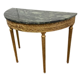 Burton Ching Giltwood Console Table With Marble Top For Sale