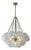 Aloadecor 27'' Modern Glam Cluster Chandelier 6 Lights Pendant With Hand Blown Textured Glass Globes and Chrome Finish For Sale