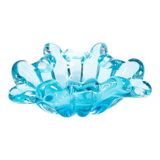 1960s Italian Murano Style Art Glass Bowl, Possibly Sommerso For Sale