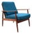 Mid-Century Petrol and Teak Easy Chair from Wilhelm Knoll Antimott, 1965 For Sale