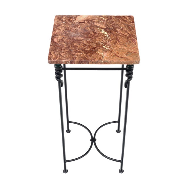 1950s Vintage French Side Table, Iron and Marble For Sale - Image 5 of 9