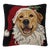 Holiday Golden Retriever Hook Pillow 18" x 18" For Sale