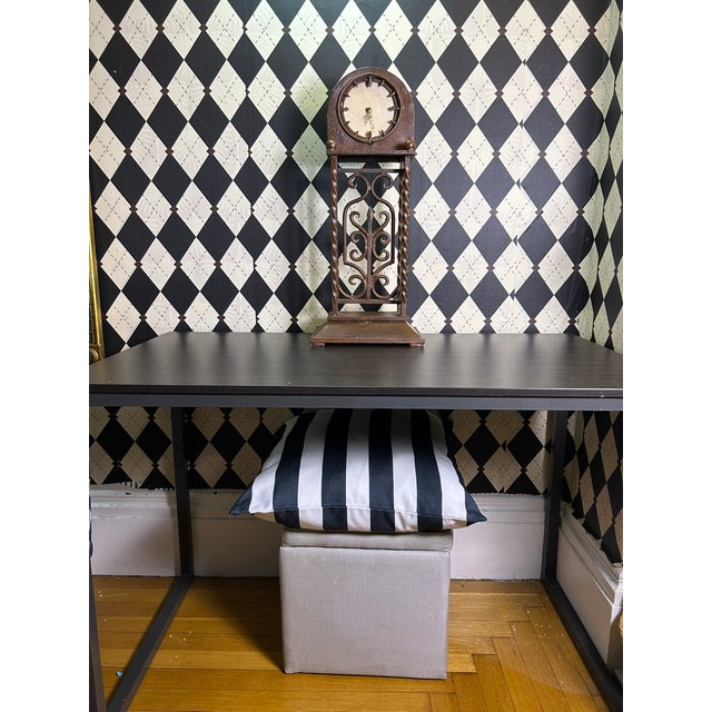 1970s Grand Old World Ironwork Table Clock With Architectural Scrollwork, 25" For Sale - Image 4 of 18