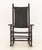 American Rustic Black and Red Painted Wood and Woven Rush Seat and Back Rocking Chair. 46" H x 27.25" W x 33.25" D; seat:...