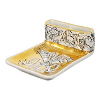 20th Century Italian Fornasetti Ceramic Ash Tray For Sale