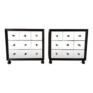 Tommy Bahama Royal Kahala Starlight Mirrored Three-Drawer Nightstands – A Pair For Sale