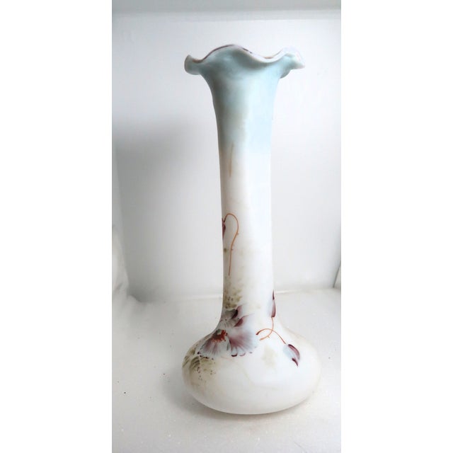 Lovely Tall Vintage Hand-Painted Porcelain Vase For Sale - Image 17 of 18