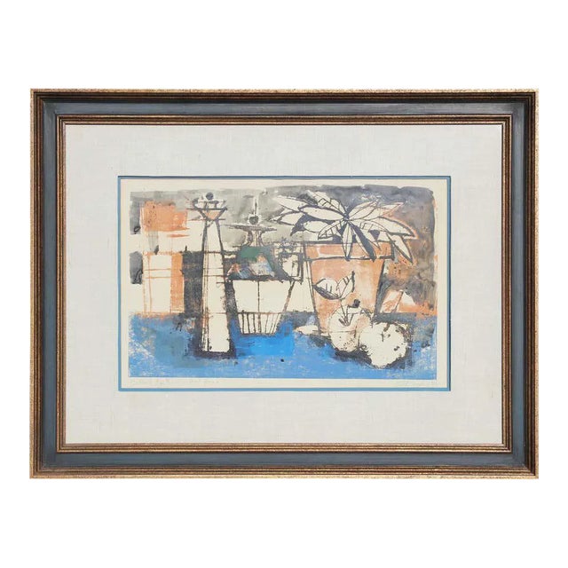 Bill Condon- "Series of Objects on a Level Base" Abstract Impressionist Still Life Lithograph 1958 For Sale