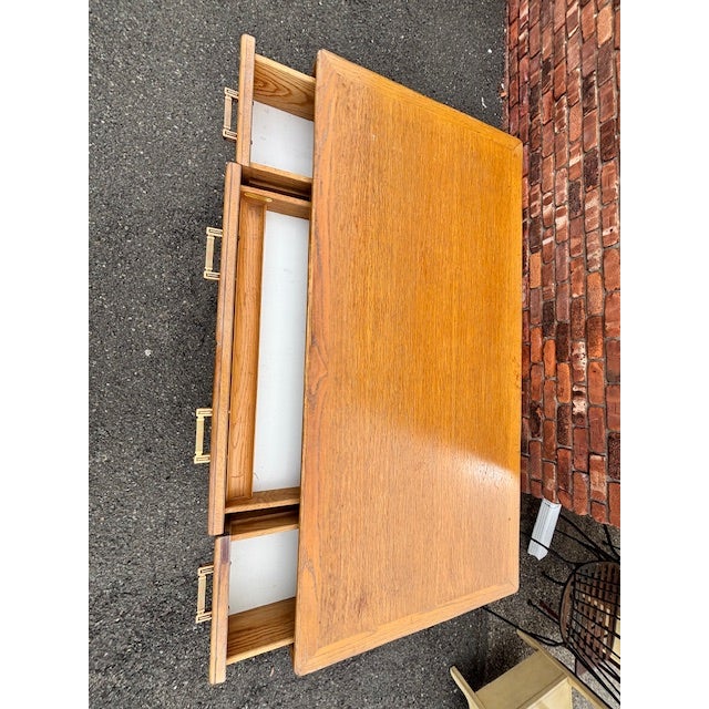 1960s McGuire Oak Desk For Sale - Image 13 of 15