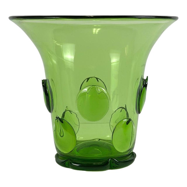 Art Deco Green Glass Vase by Wolfgang von Wersin, 1920s For Sale