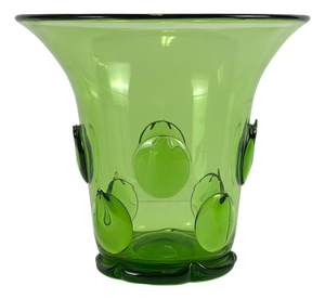 Art Deco Green Glass Vase by Wolfgang von Wersin, 1920s