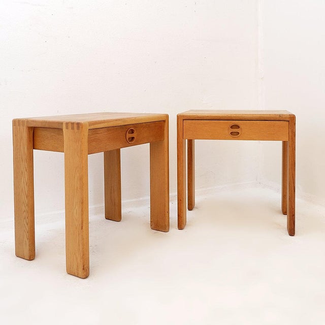 Oak Bedside Tables attributed to Esko Pajamies for Asko, Finland, 1960s, Set of 2 For Sale - Image 13 of 16