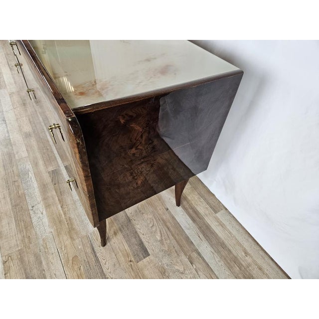Mid-Century Chest of Drawers with Marbled Glass, Italy, 1950s For Sale - Image 4 of 18
