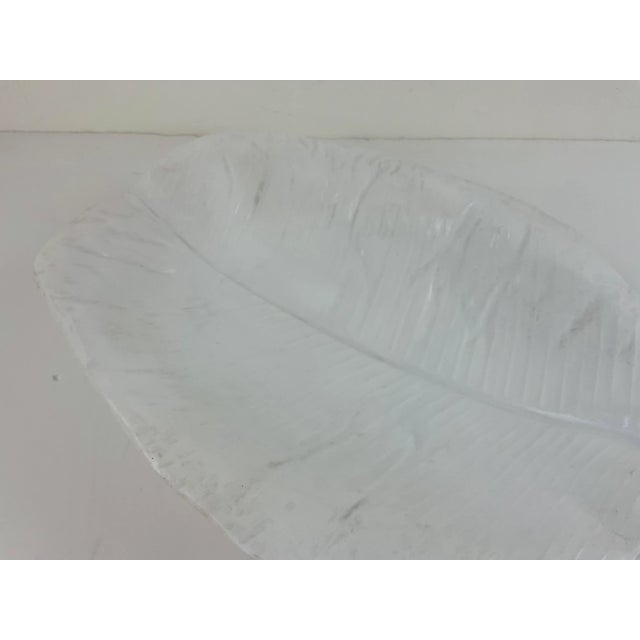 Contemporary Made Goods Large White Concrete Leaf Obert Bowl For Sale - Image 3 of 4