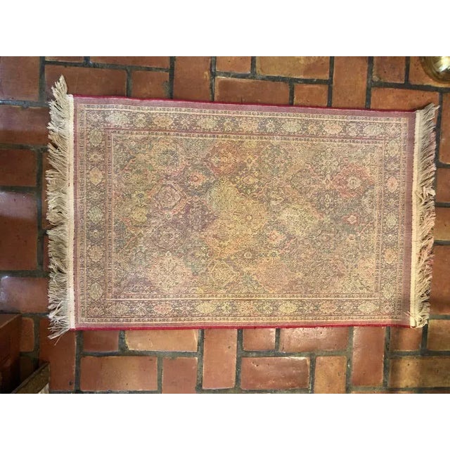 Maroon Silk Prayer Mat 2.17' X 3.83' For Sale - Image 8 of 12