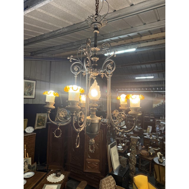 Traditional Napoleon III 6-Light Chandelier For Sale - Image 3 of 11