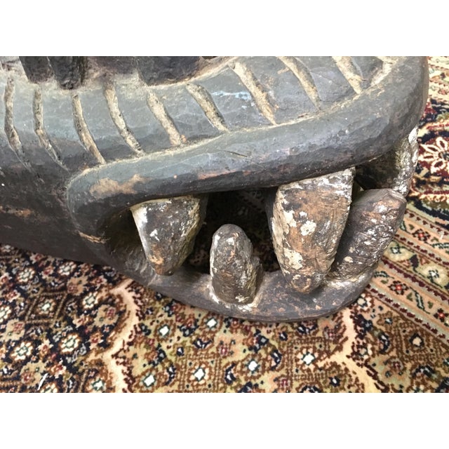 1940s Large Vintage Bamileke West African Carved Mask For Sale - Image 5 of 10