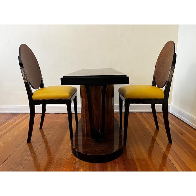 Wood Art Deco Console with Marble Top, 1920s For Sale - Image 7 of 10