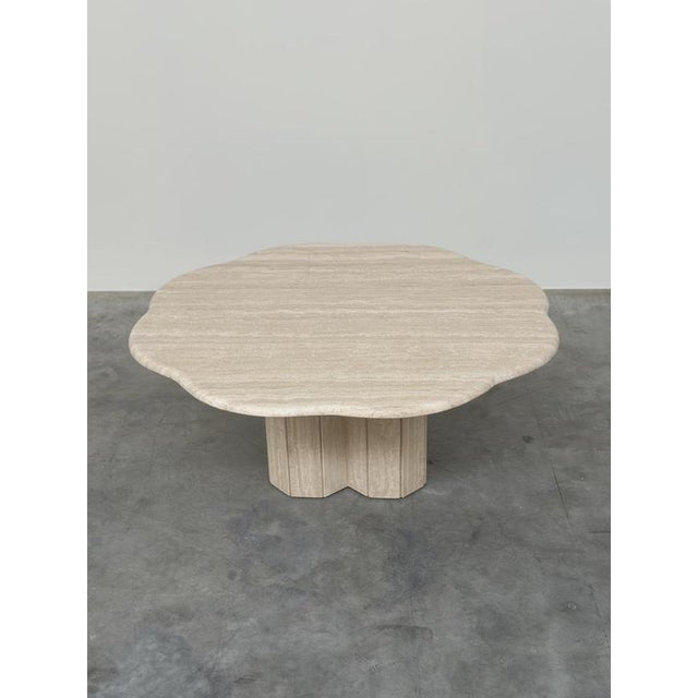 Stone French Sculptural Travertine Flower Coffee Table, 1980s For Sale - Image 7 of 16