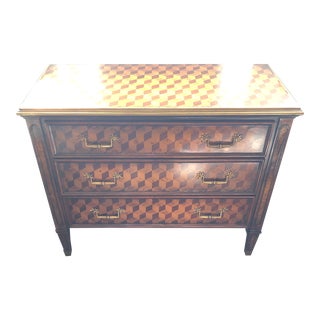 Designer Inlaid Marquetry Mixed Wood Chest of Drawers For Sale