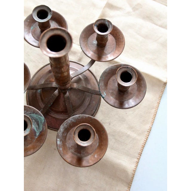 Antique Copper Candelabra For Sale - Image 4 of 10