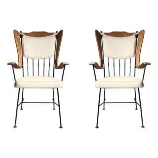 Pair of Vintage Modern Wing Back Richard McCarthy ArmChairs For Sale