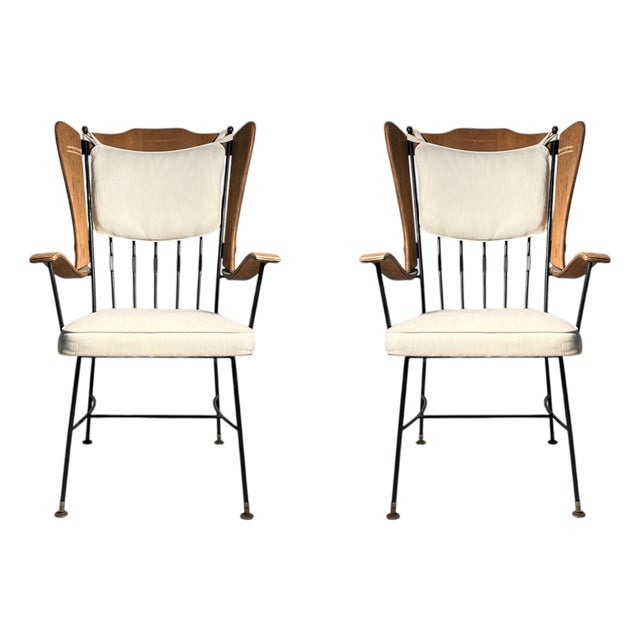 Pair of Vintage Modern Wing Back Richard McCarthy ArmChairs For Sale