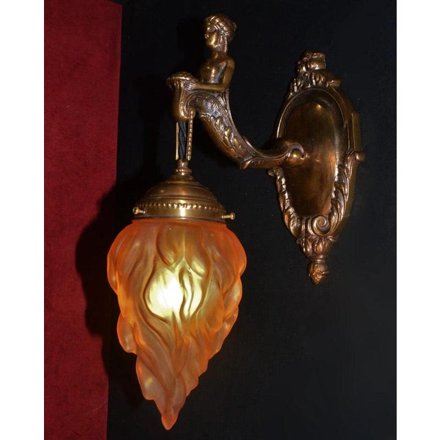 Traditional French Empire Bronze Siren Sea Nymph Figural Wall Light Sconce, 1930s For Sale - Image 3 of 18