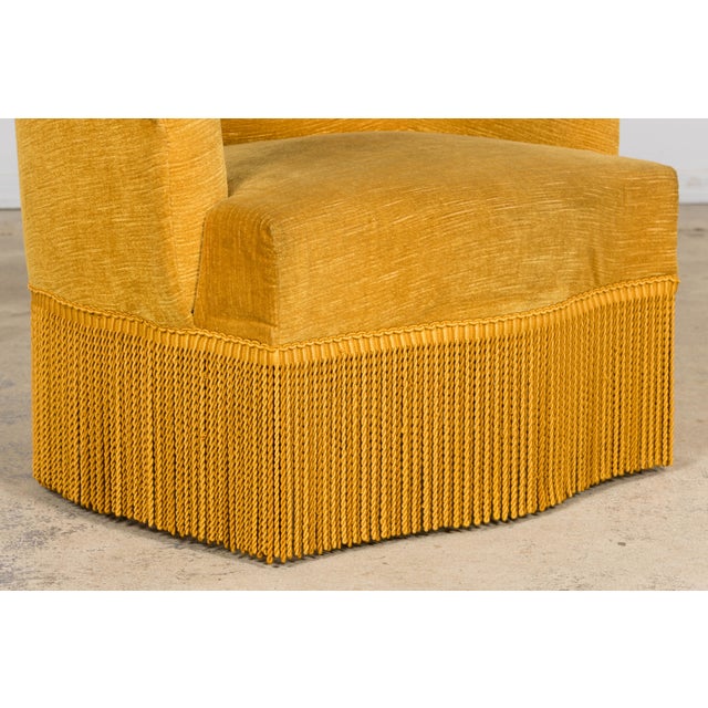 Wood Napoleon III Style Velvet Crapaud Armchair, Provence, 1940 For Sale - Image 7 of 17