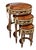 French Nesting Side Tables Set of 3 With Hand-Gilded Gold Leaf Details & Solid Wood Construction For Sale