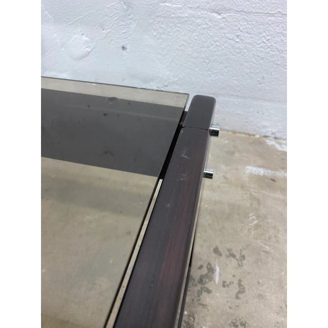 Percival Lafer Rosewood and Smoked Glass Coffee or Side Table, 1970s For Sale - Image 9 of 11
