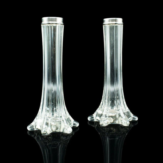 1901 Pair of Antique Victorian English Silver Breakfast Stem Vases For Sale - Image 10 of 10