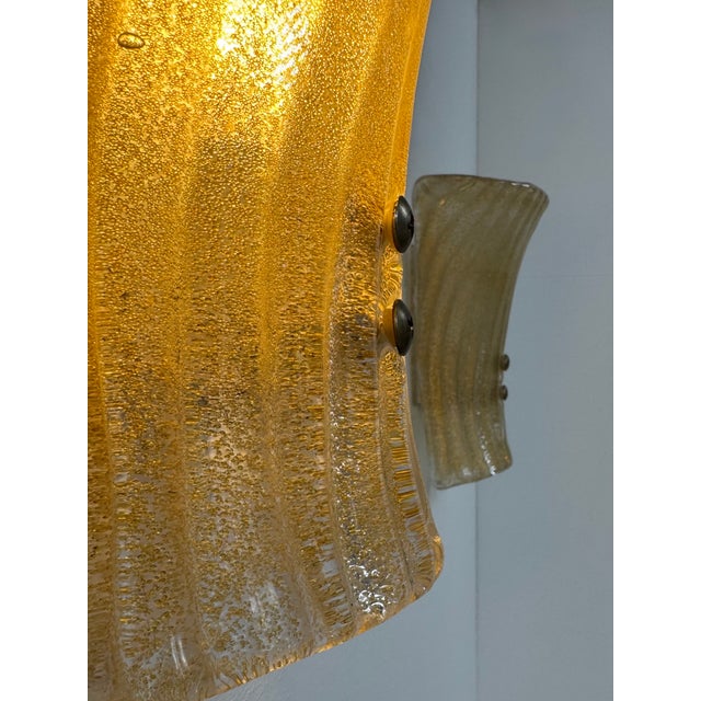 Vintage Wall Sconces in Pressed Molded Murano Glass, Italy, 1980, Set of 2 For Sale - Image 6 of 9