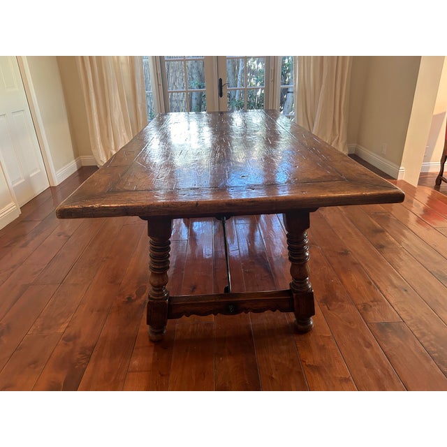 Chestnut 1920s French Walnut Farmhouse Table For Sale - Image 8 of 9