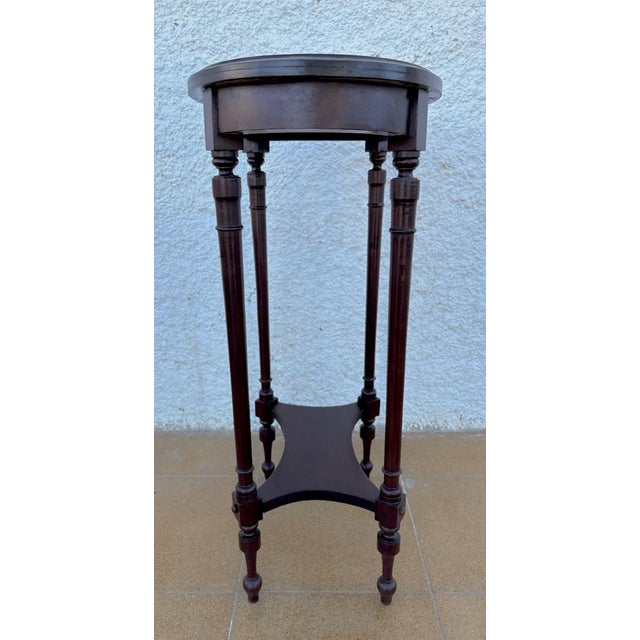 1950s Mid-Century French Wood Oval Side Table, 1950s For Sale - Image 5 of 8